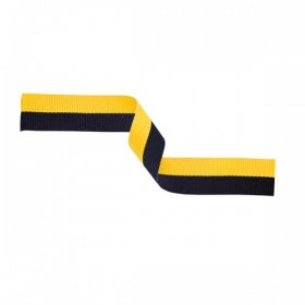 Medal Ribbon Black & Yellow 22mm wide with clip