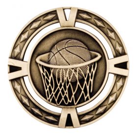3D Basketball Medal 60mm - Antique Gold, Antique Silver & Antique Bronze