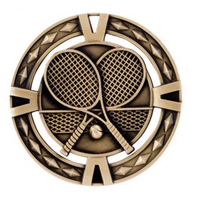 3D Tennis Medal 60mm - Antique Gold, Antique Silver & Antique Bronze