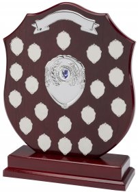 Perpetual Shield on Base with 19 Record Shields 42cm