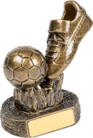 Football Resin Trophy Boot & Ball 18cm