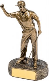 Golf Resin Trophy Male 22.5cm