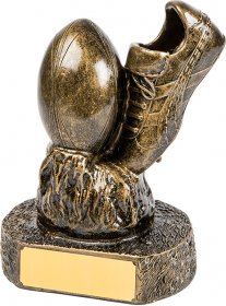 Rugby Boot & Ball Resin Trophy 16cm
