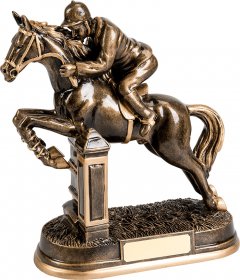 Horse & Jockey Resin Trophy 22.5cm