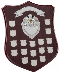 Perpetual Shield with 17 Record Shields 35.5cm