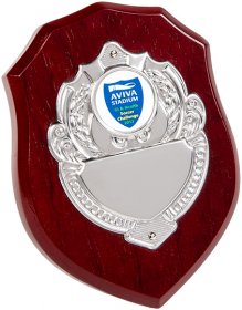 Shield Shape Wooden Plaque with Metal Front - 4 Sizes