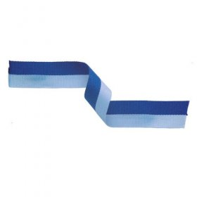 Medal Ribbon Sky Blue & Navy 22mm wide with clip