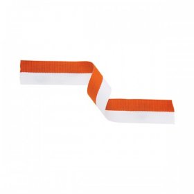 Medal Ribbon Orange & White 22mm wide with clip