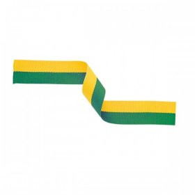 Medal Ribbon Green & Yellow 22mm wide with clip