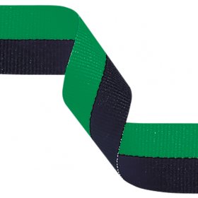Medal Ribbon Green & Black 22mm wide with clip