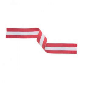 Medal Ribbon Red, White & Red 22mm wide with clip