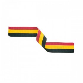 Medal Ribbon Red, Yellow & Black 22mm wide with clip