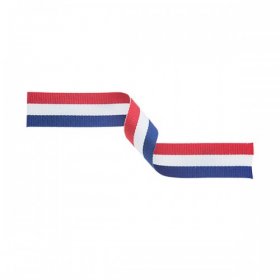 Medal Ribbon Red, White & Blue 22mm wide with clip