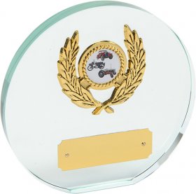 Oval Glass Wedge Plaque complete with Box - 3 Sizes