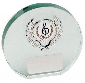 Oval Glass Wedge Plaque complete with Box - 3 Sizes