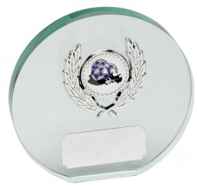 Oval Glass Wedge Plaque complete with Box - 3 Sizes