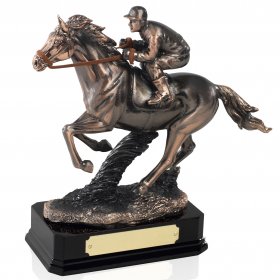 Antique Copper Plated Horse Racing Award