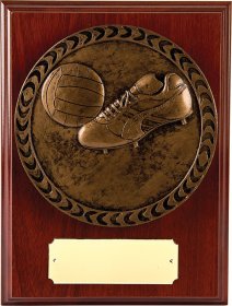 Gaelic Football Resin on Wooden Plaque 20.5cm