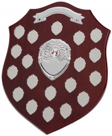 Perpetual Shield with 19 Record Shields 40.5cm