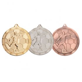 Impulse Economy Football Medal 50mm - Gold, Silver & Bronze