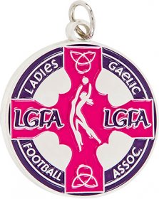 Enamel Ladies Gaelic Football Medal 38mm - Gold & Silver 