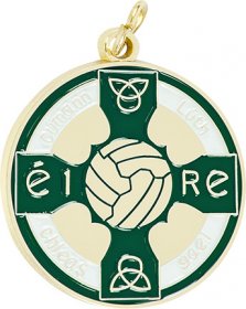 Enamel Gaelic Football Medal Green 38mm - Gold & Silver 