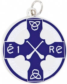 Enamel Hurling Medal Blue 38mm - Gold & Silver 