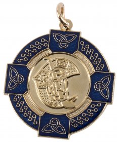 Enamel Camogie Medal Blue 33mm - Gold & Silver 