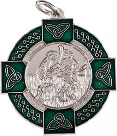 Enamel Hurling Medal Green 33mm - Gold & Silver 