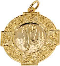 Gaelic Football Medal Male 33mm - Gold & Silver 