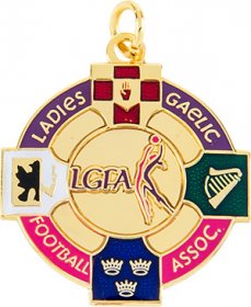 Ladies Gaelic Football Medal 33mm - Gold & Silver