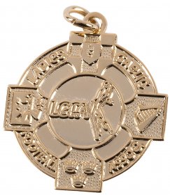 Ladies Gaelic Football Medal 33mm - Gold & Silver