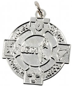 Ladies Gaelic Football Medal 33mm - Gold & Silver