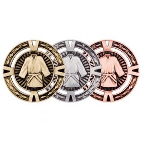 3D Martial Arts Medal 60mm - Antique Gold, Antique Silver & Antique Bronze