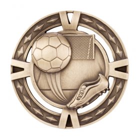 3D Football Medal 60mm - Antique Gold, Antique Silver & Antique Bronze