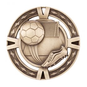 3D Football Medal 60mm - Antique Gold, Antique Silver & Antique Bronze