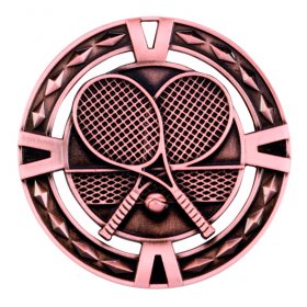 3D Tennis Medal 60mm - Antique Gold, Antique Silver & Antique Bronze