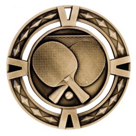3D Table Tennis Medal 60mm - Antique Gold, Antique Silver & Antique Bronze