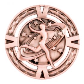 3D Dancing Medal 60mm - Antique Gold, Antique Silver & Antique Bronze