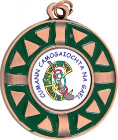 Green Enamel Medal 50mm - Gold, Silver & Bronze