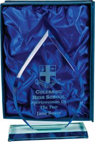 Jade Glass Pointed Plaque - 3 Sizes