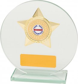 Round Glass Trophy with Base - 3 Sizes