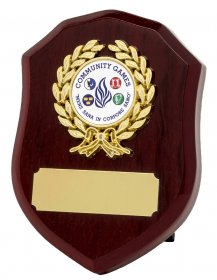 Shield Shape Wooden Plaque - 5 Sizes