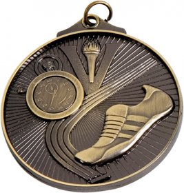 3D  Athletics Medal 50mm - Antique Gold, Antique Silver & Antique Bronze