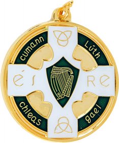 GAA Logo Enamel Medal 38mm - Gold & Silver 