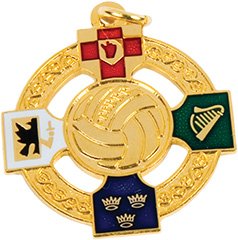 Gaelic Football Medal Pierced 33mm - Gold & Silver