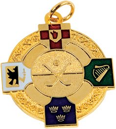 Crossed Hurleys Medal 33mm - Gold & Silver