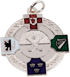 Crossed Hurleys Medal 33mm - Gold & Silver