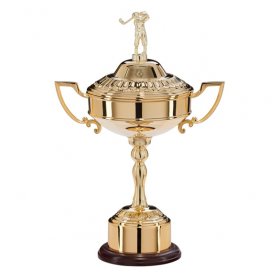 Ryder Cup Replica Gold Plated on Wooden Plinth