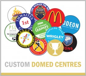  Pack of 50 Domed Full Colour Custom Printed Centres 25mm